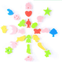 Jyongmer - Juego de 50 piezas de esponjas de colores variados para pintura y manualidades, esponjas para pintura de animales, sellos de pintura, juego de pinceles de esponja, herramientas de dibujo para niños y niños - Arteztik