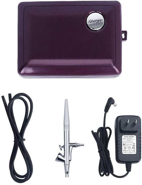 Kit de aerógrafo, Fy-Light multipropósito de alimentación por gravedad de una sola acción con mini compresor de aire portátil para maquillaje, aficiones, manualidades, decoración de tartas, tatuaje - Arteztik