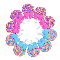 Kawaii Lolly Swirl Lollipop con lazo de arcilla de helado, conos de crema de hielo, espalda plana, joyería de cabujón para hacer manualidades, álbumes de recortes, adornos - Arteztik
