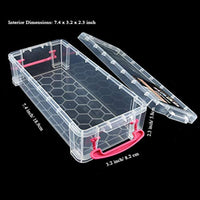 4-Pack Extra Large Capacity Pencil Box, Clear Plastic Multipurpose Utility Box, Office Supplies Storage Organizer Box for Pens Brush Painting Pencils College Student Kids School Art Supplies - Arteztik
