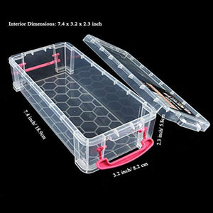 4-Pack Extra Large Capacity Pencil Box, Clear Plastic Multipurpose Utility Box, Office Supplies Storage Organizer Box for Pens Brush Painting Pencils College Student Kids School Art Supplies - Arteztik