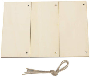 Janou - 3 placas de madera para colgar en blanco, rectangulares, para manualidades, proyectos de madera, letrero con cuerda para puerta, decoración de pared, 3.94 x 7.87 pulgadas - Arteztik