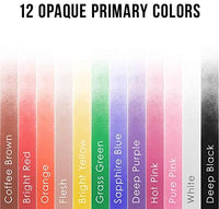 US Art Supply 12 colores primarios opacos acrílico aerógrafo pintura Set con reductor y limpiador 1 oz. Botellas - Arteztik
