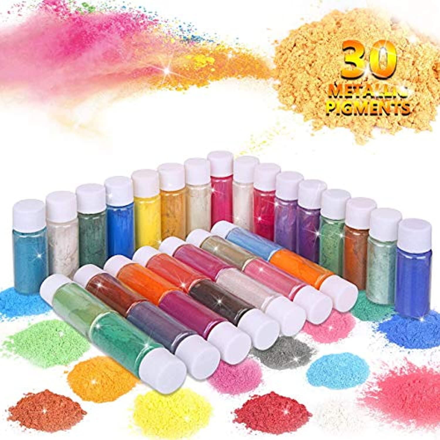 Polvo de mica brillante de 30 pigmentos de color, fabricación de jabón,  fabricación de velas, tinte de resina, polvo de mica orgánico para moldes  de