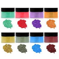 SEISSO 8 colores pigmento en polvo, 15 g/0.53 oz embotellado polvo de mica natural tinte de resina epoxi para limo, bomba de baño, bricolaje jabón vela fabricación, uñas artísticas, manualidades - Arteztik
