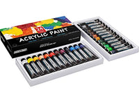 FIXSMITH - Juego de 12 paneles de pintura acrílica de calidad de artista, 24 colores/tubos (0.7 fl oz) - Arteztik
