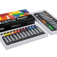FIXSMITH - Juego de 12 paneles de pintura acrílica de calidad de artista, 24 colores/tubos (0.7 fl oz) - Arteztik