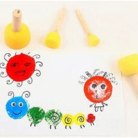 WAFJAMF - Juego de 40 brochas de esponjas redondas de varios tamaños, herramientas de pintura para niños - Arteztik