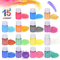 Resina epoxi Dye-Mica Powder-15 pigmentos en polvo naturales-Jabón colorante-Jabón de manos Suministros-Sombra de ojos y Labios Tinte de Maquillaje -Pigmento Slime Bomb Colorante-Nail Art-DIY Slime-Adhesive Pigmentos - Arteztik