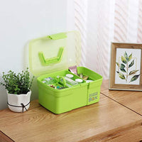Kinsorcai Caja de almacenamiento de plástico de 11.0 in con bandeja extraíble, organizador multiusos y estuche de almacenamiento para arte y cosméticos (verde) - Arteztik
