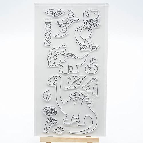 Bienvenido a alegre decoración de hogar, 1 sello de dinosaurio transparente para hacer tarjetas y álbumes de recortes - Arteztik