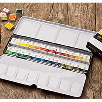 Mungyo Professional Half Pan Size Water Colors Set in Tin Case/Paleta de mezcla integral en la tapa (48 colores)-Limited Edition - Arteztik