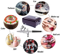 Youteo - Kit de aerógrafo de acción única con mini compresor de aire para decoración de tartas, maquillaje, diseño de uñas, tatuaje, pintura de modelos - Arteztik
