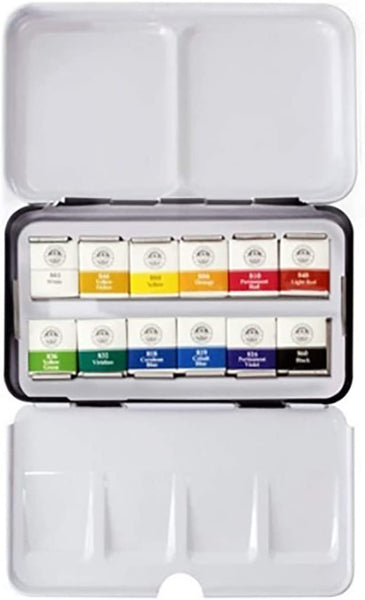 Mungyo Professional Half Pan Size Water Colors Set in Tin Case/Paleta de mezcla integral en la tapa (48 colores)-Limited Edition - Arteztik