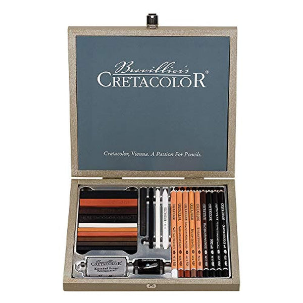 Cretacolor Caja de madera Passion Set 25pc - Arteztik