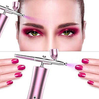FATUXZ Portable Makeup Airbrush Set with Mini Air Compressor Ink Cup Spray Pen for Tattoo Nail Art Face Paint Cake Deraction Coloring Model(5ML,20ML,40ML Capacity Cup,Pink) - Arteztik