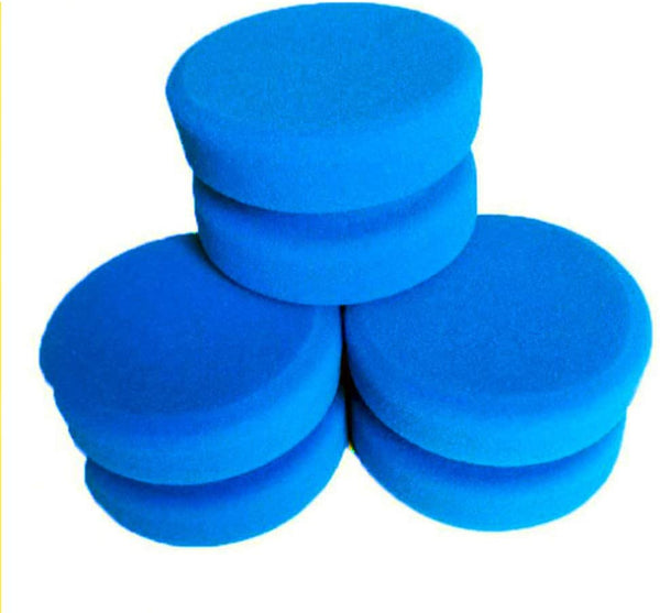 3 paquetes de esponja aplicadora de pintura, 3 pulgadas, multifuncional, forma redonda de doble cara para encerar y limpiar el coche de arte y manualidades de cerámica (azul) - Arteztik