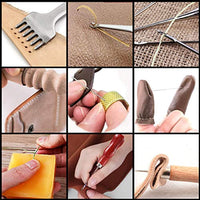 Herramientas y suministros de cuero de artesanía: 26 piezas de herramientas de trabajo de cuero conjunto con punzón ranurador encerado dedal kit para costura punzonado corte costura cuero artesanía fabricación - Arteztik