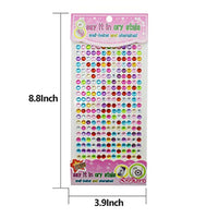 YYaaloa Paquete de 6 hojas 1500 + redondas coloridas con diamantes de imitación, autoadhesivas, para manualidades, cuerpo, uñas, boda, decoración, etc. (6 hojas-02) - Arteztik