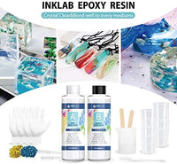 Resina epoxi Crystal Clear Kit 14 Oz Recubrimiento Resina Fundición Paquete con Pigmento de Resina para Joyerías, Artesanías, Varillas de Mezcla, Tazas de Silicona, Guantes, Pipetas - Arteztik
