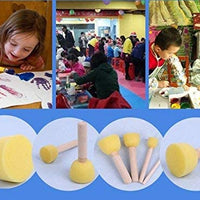 Boloniprod - Juego de 20 plantillas redondas de espuma con mango de madera, para muebles, manualidades, pintura, suministros de herramientas, herramientas de pintura, herramientas de pintura en 5 tamaños para niños - Arteztik