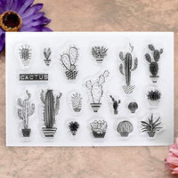 Kwan Crafts - 4 hojas de diferentes estilos, diseño de cactus de diente de león, flores transparentes, sellos para hacer tarjetas, decoración y manualidades - Arteztik
