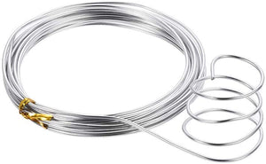 Uxcell Alambre de aluminio de 16 pies de 0.079 in de diámetro, alambre de metal flexible tono plateado para manualidades - Arteztik