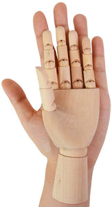 Baitaihem Manikin Maniquí de mano de dibujo artístico de madera con dedos flexibles de madera, 7.0 in, mano izquierda y derecha - Arteztik