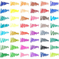 qianshan 48 colores real pincel marcadores con paleta – suave flexible punta de pincel, profesional acuarela pincel bolígrafos para adultos libros de colorear pintura dibujo Manga bocetos caligrafía escritura - Arteztik