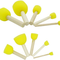 Boloniprod - Juego de 20 plantillas redondas de espuma con mango de madera, para muebles, manualidades, pintura, suministros de herramientas, herramientas de pintura, herramientas de pintura en 5 tamaños para niños - Arteztik