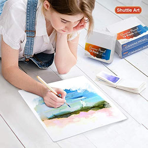 Shuttle Art - Panel de lona para pintura (36 unidades, 5 x 7, 8 x 10, 9 x 12, 11 x 14 pulgadas, 9 unidades de cada uno), 100% algodón Art Canvas Board imprimado blanco, lienzo en blanco para niños adultos para pintura acrílica al óleo - Arteztik