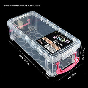4-Pack Extra Large Capacity Pencil Box, Clear Plastic Multipurpose Utility Box, Office Supplies Storage Organizer Box for Pens Brush Painting Pencils College Student Kids School Art Supplies - Arteztik