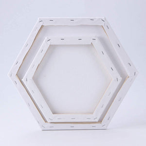 Juego de lienzo y marcos hexagonales profesionales para pintura de artistas, paneles de lona de algodón, kit de bocetos para bricolaje para medios de arte de acrílico al óleo (12.0 in) - Arteztik