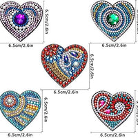 CooCu - Llavero con diamantes de imitación, diseño de mosaico con diamantes de imitación, para hacer taladros decorativos, arte y manualidades, para adultos y niños (corazón) - Arteztik