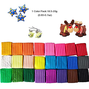 Juego de arcilla de moldeo de polímero de 24 colores con caja empaquetada, kit de arcilla para hornear para horno con 5 herramientas de escultura y 33 accesorios, 0.7 oz por bloque, gran bricolaje arcilla manualidades regalos - Arteztik