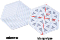 2 moldes de resina de silicona hexagonal, para moldes de resina epoxi para moldes de casting cuadrados, rectangulares, elipse y posavasos de corazón. - Arteztik
