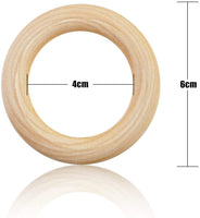 SKPPC 36 anillos de madera naturales sin terminar con círculo de madera para anillos de cortina de bricolaje, joyería colgante y fabricación artesanal, 2.4 in - Arteztik
