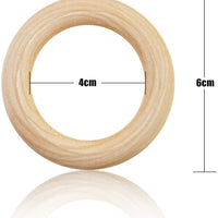SKPPC 36 anillos de madera naturales sin terminar con círculo de madera para anillos de cortina de bricolaje, joyería colgante y fabricación artesanal, 2.4 in - Arteztik