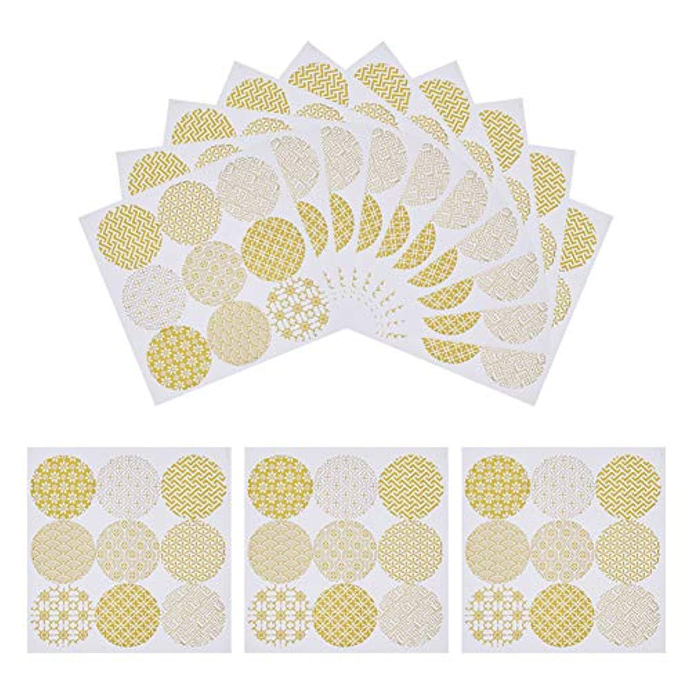 PH PandaHall 50 hojas círculos, pegatinas de pegatinas para cuadros de paster, pegatinas decorativas para caja de regalo, decoración de álbumes de recortes, decoración (450 piezas en total) - Arteztik