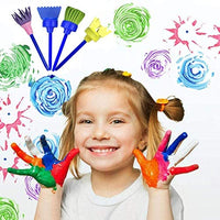 16Pcs Round Foam Paint Brush Set,Seals Sponge Paint Brushes Kits Portable Craft Foam Painting Drawing Stippler Kit with Wooden Handle Drawing Tool for Kids Graffiti DIY Arts/Acrylic/Varnishes - Arteztik