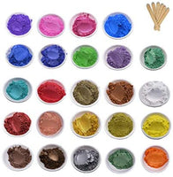 Mica Powder Set de pigmento de resina epoxi para hacer jabón de bricolaje, bomba de baño, colorante de uñas, arte de sombra de ojos, colorante (0.18 oz, 24 colores) - Arteztik
