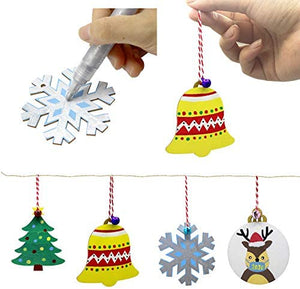 50 adornos de madera sin terminar para decoración navideña y manualidades, 10 estilos de madera sin terminar para decoración de Navidad y manualidades - Arteztik
