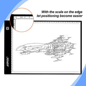 Fixm - Caja de luz A4, LED Artcraft Tracing Light Pad ultradelgado USB Cable de alimentación regulable de brillo Tatoo Pad Animation, Sketching, Designing, Stencilling X-ray Viewing W/USB Adapter - Arteztik