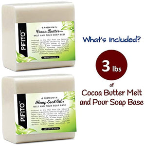 Pifito Premium - Base de jabón para derretir y verter manteca de cacao – Base de jabón de glicerina vegetal natural – Excelente suministros para hacer jabón hecho a mano - Arteztik