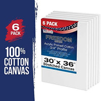 U.S. Art Supply 30 x 36 inch Stretched Canvas 12-Ounce Primed 3-Pack - Professional White Blank 3/4" Profile Heavy-Weight Gesso Acid Free Bulk Pack - Painting, Acrylic Pouring, Oil Paint - Arteztik