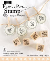 Shopline - 12 sellos vintage de goma de madera con encaje de flores para letras, manualidades, álbumes de recortes - Arteztik
