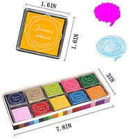 Almohadilla de tinta para huellas dactilares para niños, almohadillas de tinta de arcoíris para manualidades, sellos de goma para pareja, color de bricolaje, regalo para niños y niñas (paquete de 20) (B) - Arteztik
