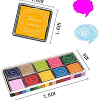 Almohadilla de tinta para huellas dactilares para niños, almohadillas de tinta de arcoíris para manualidades, sellos de goma para pareja, color de bricolaje, regalo para niños y niñas (paquete de 20) (B) - Arteztik