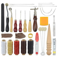 XLX 25pcs Kit de Craft herramienta de mano de piel costura a mano herramienta de costura práctico accesorio de artesanía de costura de la aguja encerado de piel banda de rodadura punzón Kit de Ranuradora para DIY costuras - Arteztik
