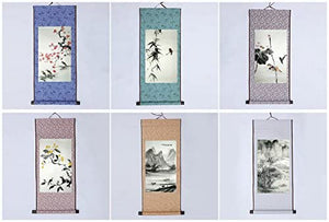 jz014 hmay montaje mini Hanging pared Set de desplazamiento para Kanji en blanco, Sumi y caligrafía china (6pcs/set, 11.8" 27.6") - Arteztik